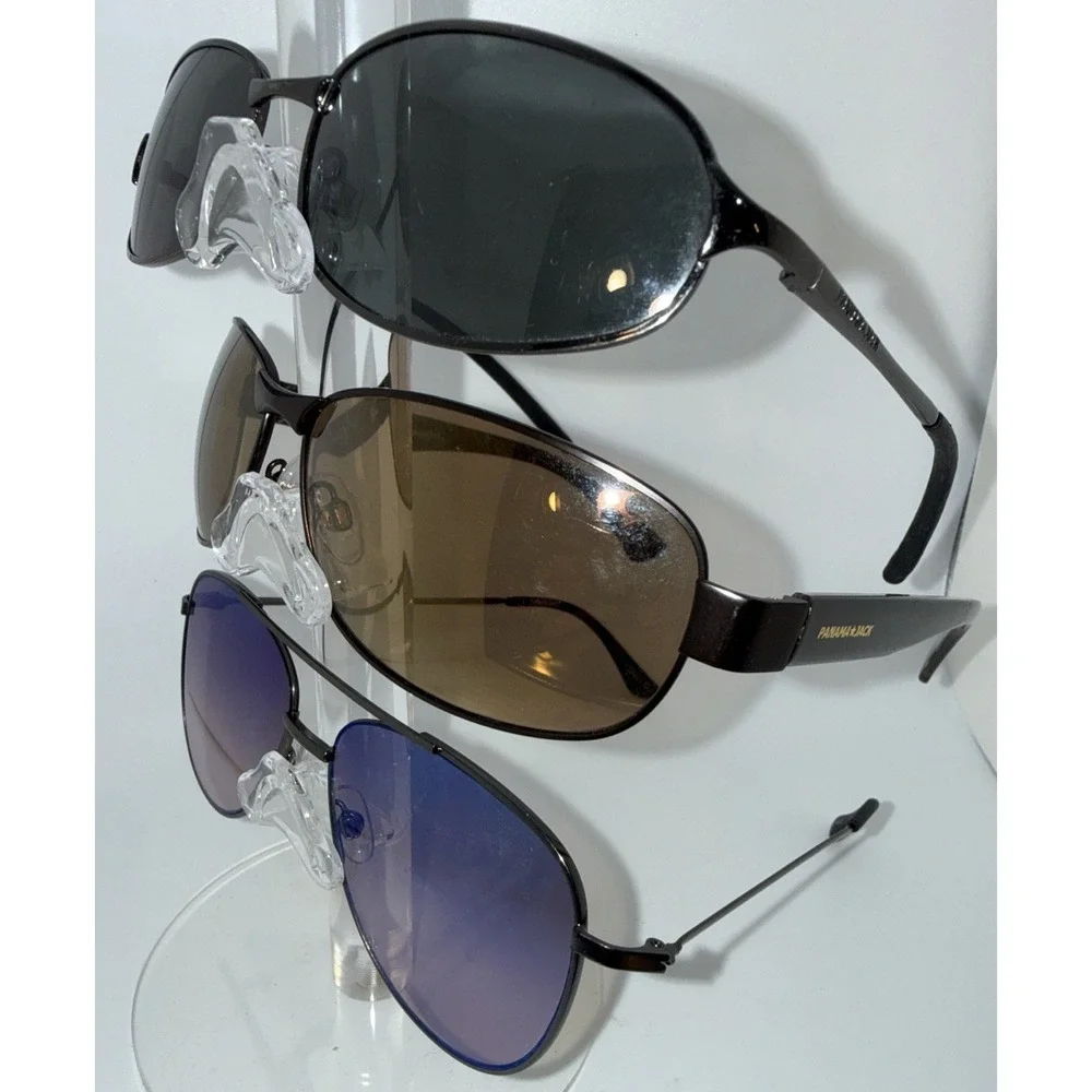 Lot Of 3 Authentic Panama Jack Metal frame Sunglasses-Black, Brown & Gray-Invest